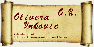 Olivera Unković vizit kartica